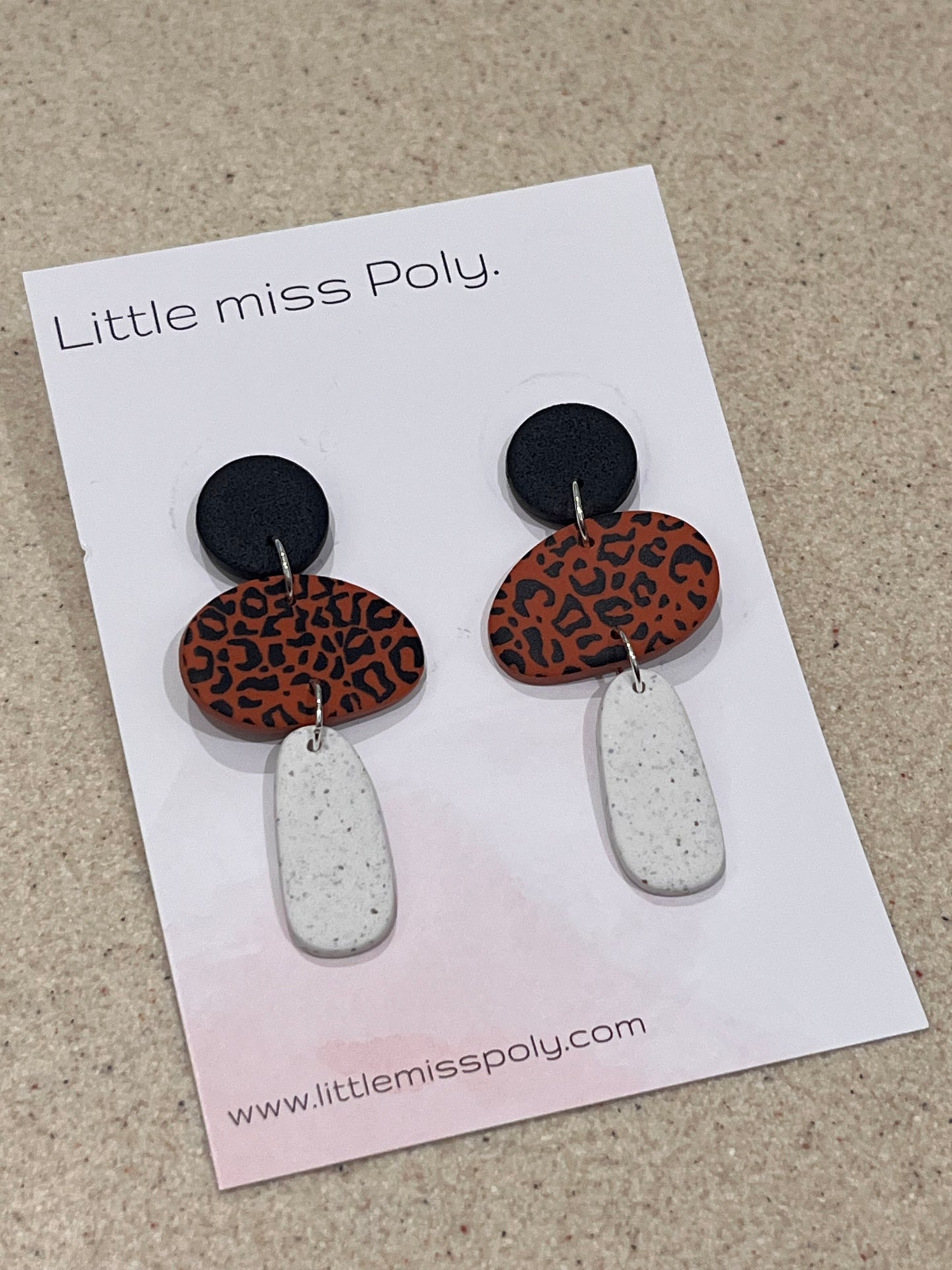 Black Animal Print Dangle Earrings