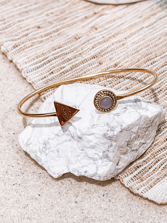 Amethyst Evil Eye Brass Bracelet