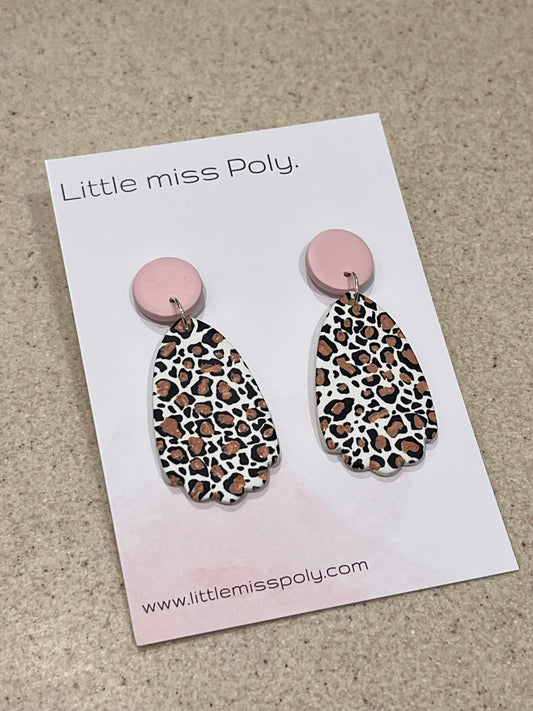 Pink Cheetah Dangle Earrings