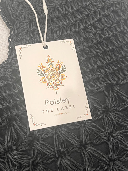 Black Woven Straw Boho Bag