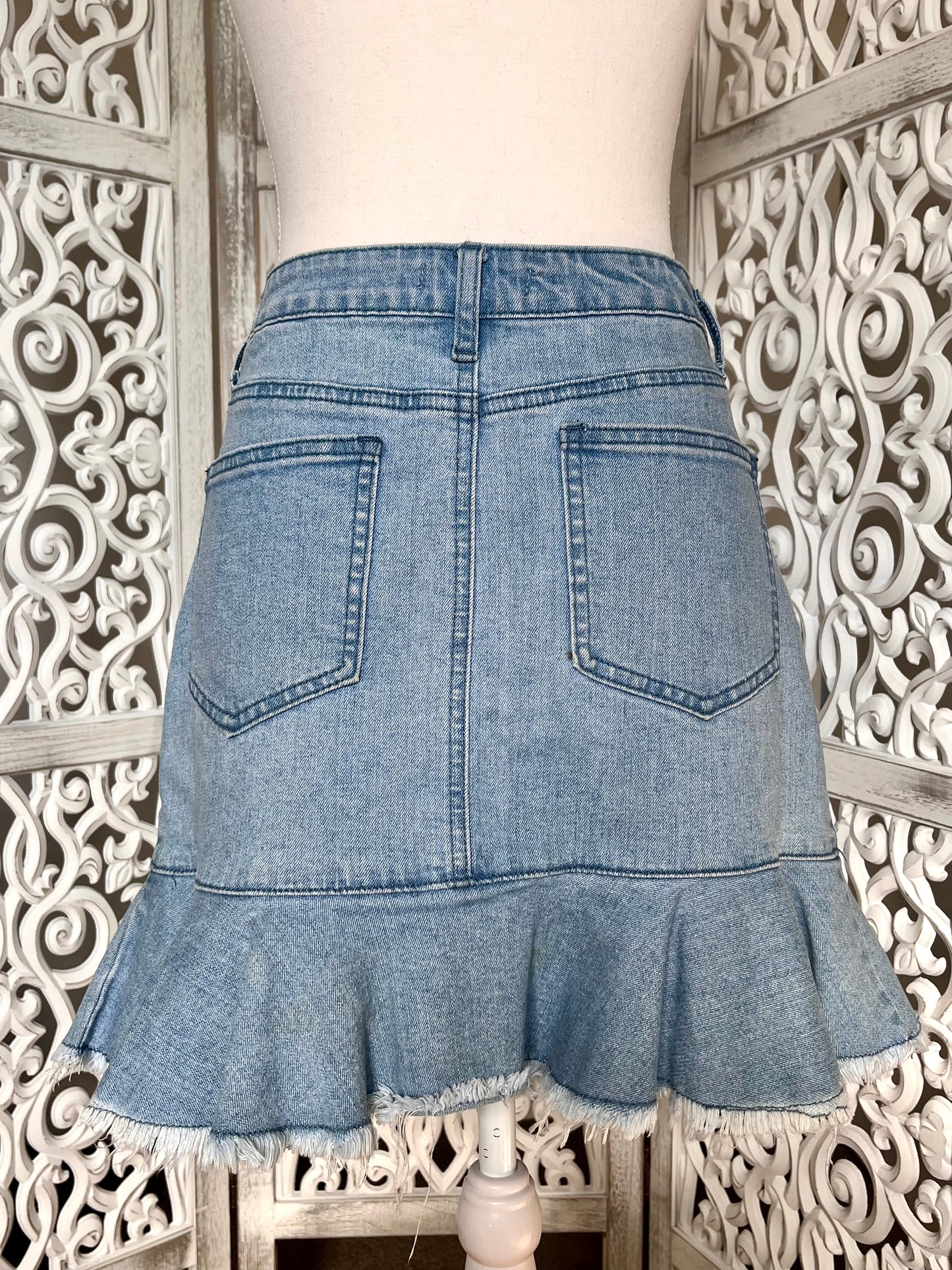 Boho Denim Skirt Size 12 - Preloved