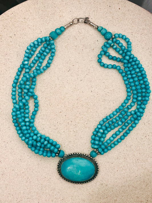 Turquoise Beaded Necklace