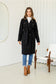 Black Double Breasted Lined Coat with Tie up