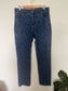 Blue Floral Embossed Stretch Jeans Size 14 - Preloved