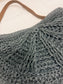 Dusty Blue Straw Boho Bag