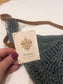 Dusty Blue Straw Boho Bag