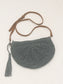 Dusty Blue Straw Boho Bag