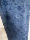 Blue Floral Embossed Stretch Jeans Size 14 - Preloved