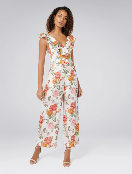 Sage Belted Culotte Jumpsuit Size 12