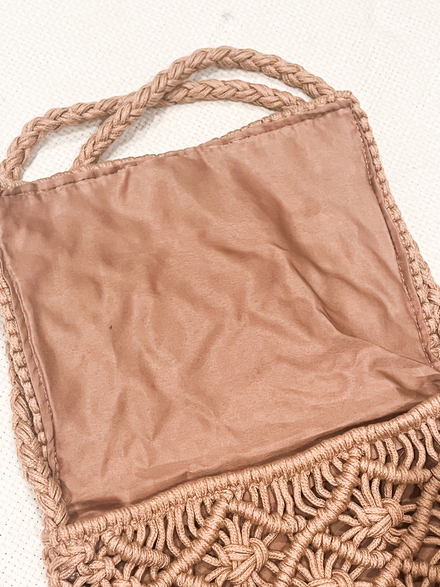 Dusty Pink Macrame Boho Bag