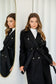 Black Double Breasted Lined Coat with Tie up