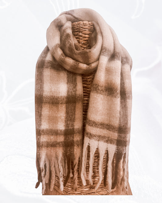 Oversized Blanket Scarf - Almond